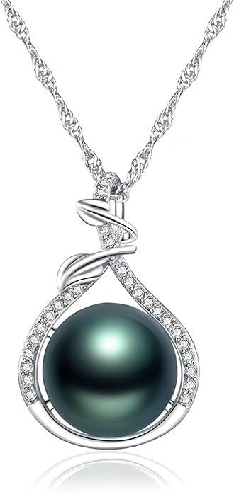 NONNYL Tahitian Black Pearl Necklace - Mom's Day Gifts for Women: Anniversary, Christmas, Birthday Jewelry