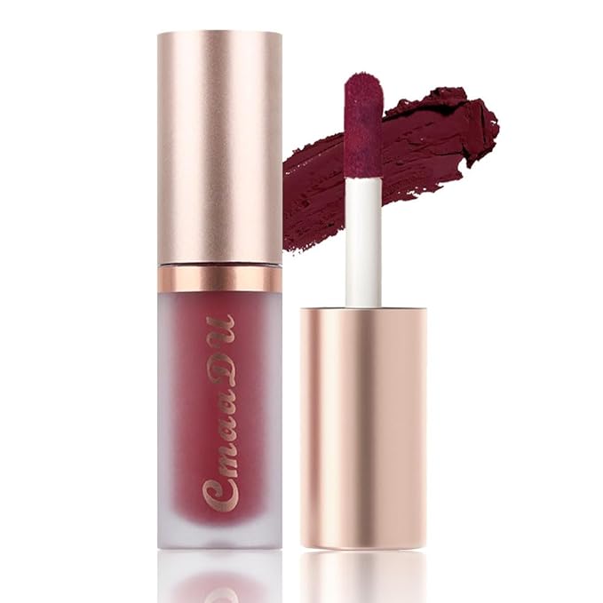evpct 1Pcs Plum Wine Red Silky Velvet Matte Liquid Lipstick Lip Gloss Set for Women Long Lasting 24 Hours Color Stay Lipstick labiales matte larga duracion mate 24 horas originales 09#
