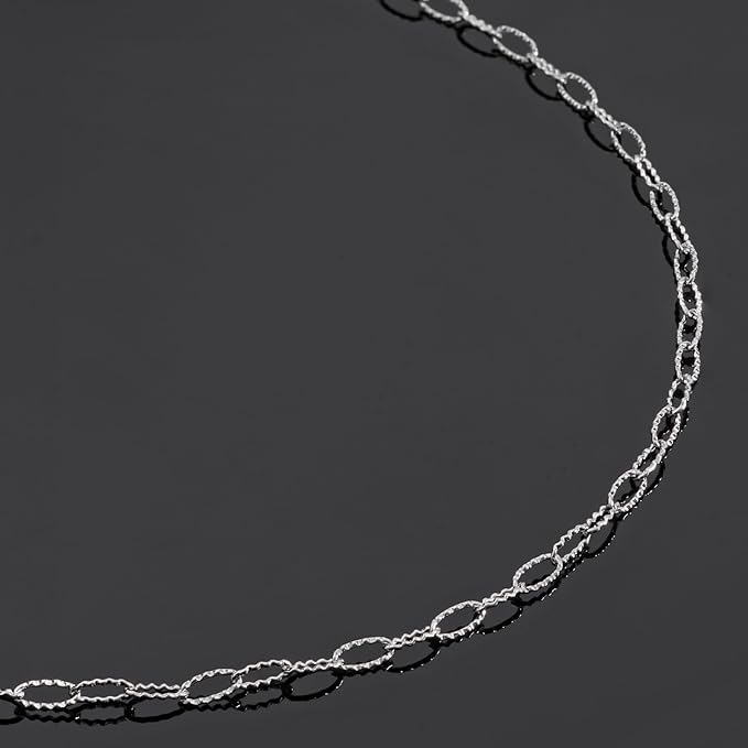 UMAOKANG 10 Meters Stainless Steel Chains Bulk on Spool Shiny Embossed Paperclip Chain for Jewelry Making
