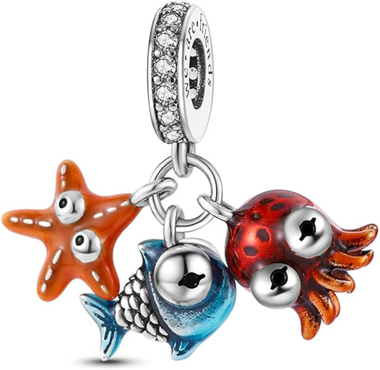 Pandach Animal Charm Bead fits Charms Bracelets for Woman-925 Sterling Silver Dangle Pendant Bead,Jewelry Beads Gifts for Women Bracelet&Necklace
