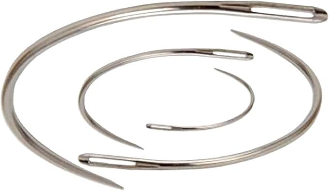 4Pcs Set Silver Curved Leather Sewing Needles, Heavy Duty for Weaving and Crafts, Sewing Sharp Needles