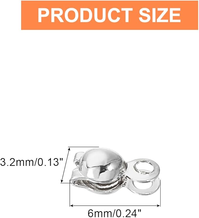 uxcell 180 Pcs 3.2mm Crimp End Caps, Clamshell Cord End Cap Connector Clasp Bead Tips Knot Covers Calotte End Crimp for DIY Jewelry Making, Silver