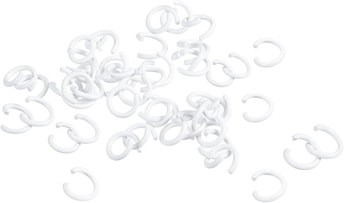 uxcell Open Jump Rings, 8mm Colorful O-Ring Connectors for DIY Crafts Jewelry Making, Carbon Steel, White, 200Pcs