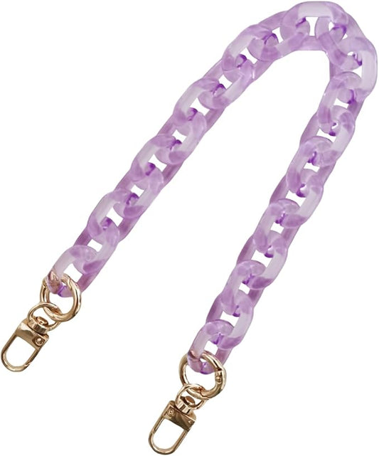 Purse Acrylic Chain Strap,Handbag Handles Chain, Bag DIY Accessories Chain,Resin Acrylic Chain for Bag-Clear Purple 37