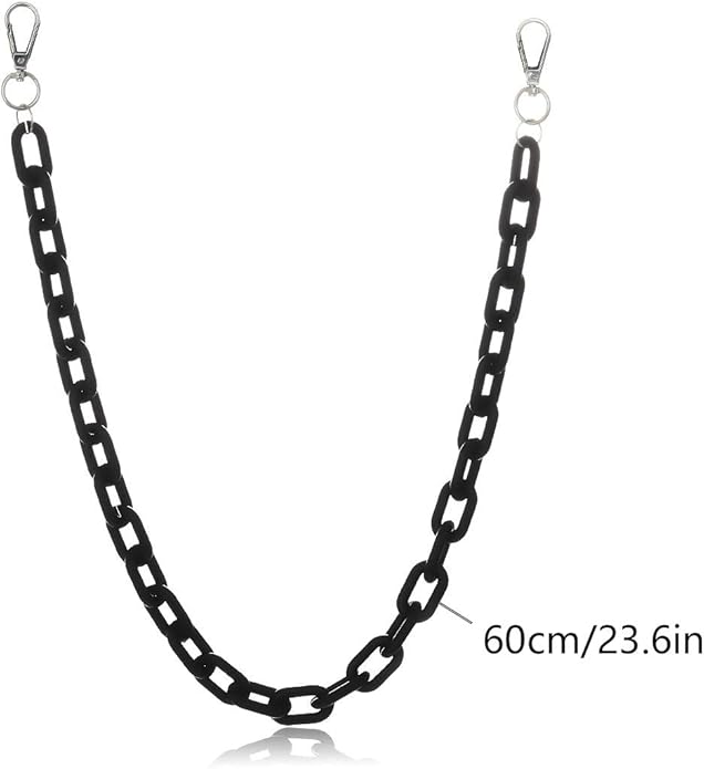 Bounzhi Hip Hop Jeans Pants Chain Punk Goth for Men Acrylic Link Wallet Chain for Women Hipster Chunky Thick Wallet Pocket Keychains Belt Waist Chains body Accessory for Girls