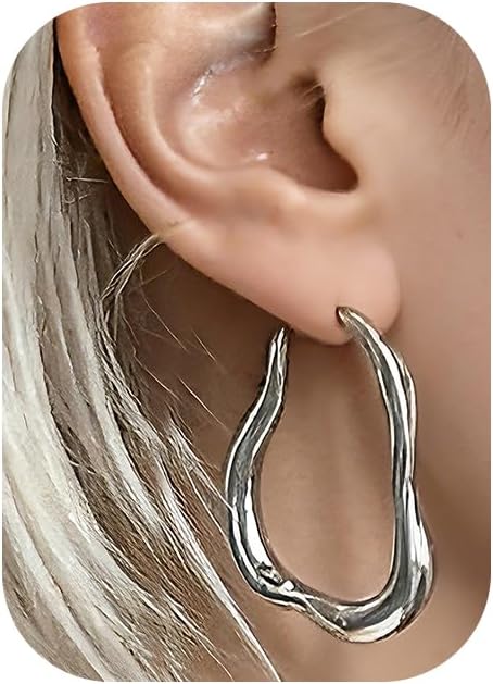 Gold Earrings for Women Trendy, Chunky Gold Huggie Stud Hoop Hypoallergenic Earrings, Jewelry Gifts for Best Friend