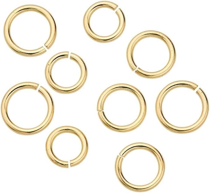 200pcs 10mm Open Jump Ring O Ring Connector (Strong Wire 1mm/18 Gauge) 18K Yellow Gold Plated Brass for DIY Craft Jewelry Making CF84-10