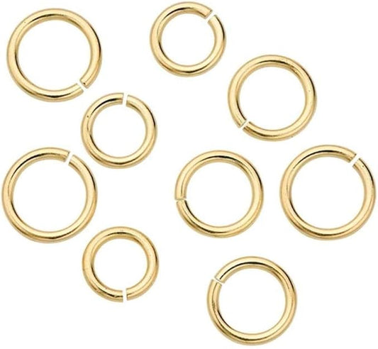 500pcs Open Jump Ring 6mm (0.24 Inch) O Ring Connector (Wire 0.8mm/20 Gauge) 18K Yellow Gold Plated Brass for DIY Craft Jewelry Making CF84-6