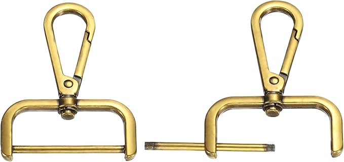 PATIKIL 1.5 Inch Swivel Clasp Hooks, 2 Pcs Detachable Snap Hook Swivel Lobster Claw Clasps with Screw Bar for Bag Strap Purse Lanyard DIY Craft Hardware, Bronze