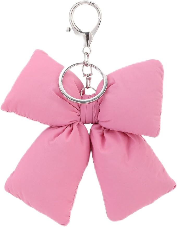 Pink Bow Keychain Bag Charms Y2K Bowknot Plaid Keychains Coquette Aesthetic Purse Handbag Backpacks Charms