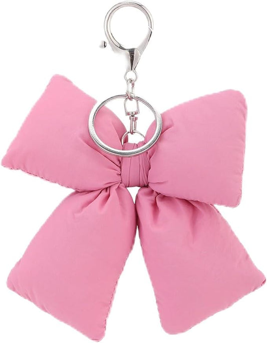 Pink Bow Keychain Bag Charms Y2K Bowknot Plaid Keychains Coquette Aesthetic Purse Handbag Backpacks Charms