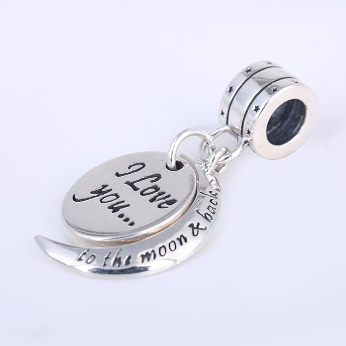 925 Sterling Silver Love Heart Charms fit Pandora Style Bracelets for Mothers Day Christmas Valentines Day Gift for Mom Wife Grandma