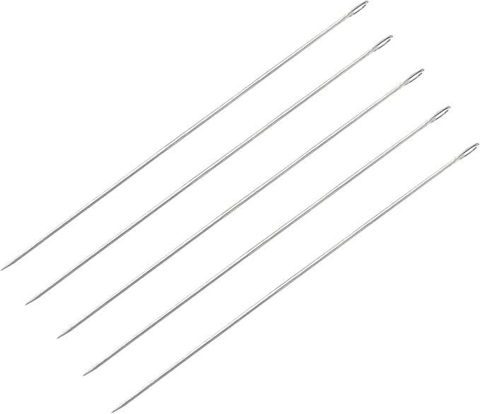 5Pcs Lei Needle for Leis Making, 10 Inch Large Eye Sewing Beading Needle for Art Craft Long Lei Needle to Make Hawaiian Flower Lei for Graduation Wedding Birthday Party, Dia 0.9mm, LXLVOUEG