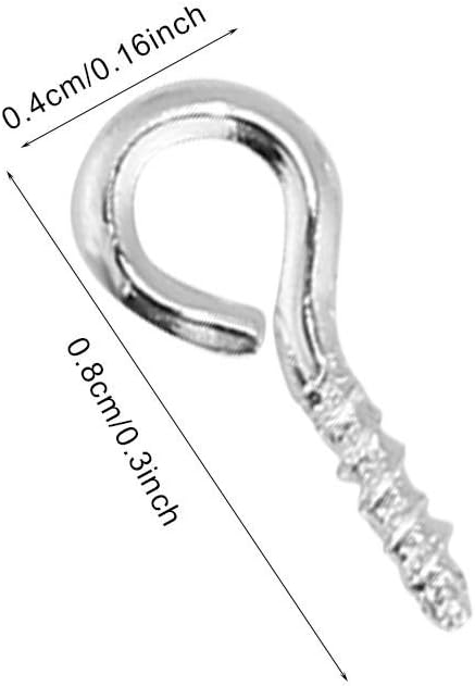 Pack of 200 Mini Eye Pins Hooks Eyelets Screw Hooks Threaded Bails Findings for Jewelry Pendant Making(Silver)