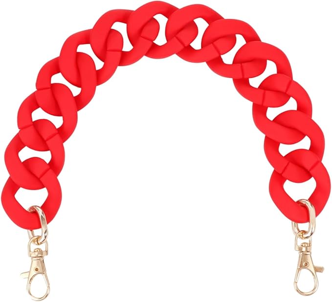 TENDYCOCO Chains Straps Resin Thick Chain Bag Red Straps Replacement Bag Belts Handbag Accessories Fashion for Women Girls