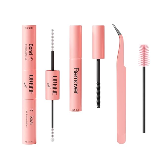URNNE Lash Extension Kit 280PCS Eyelash Extension Kit 10-16mm Lash Clusters 40D+50D Lash Clusters Kit with Bond, Seal, Remover and Tweezers