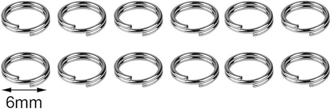 200 Pieces 6mm Metal Split Rings Nickel Plated Small Key Chain Ring Part for Ornament Crafts, Silver
