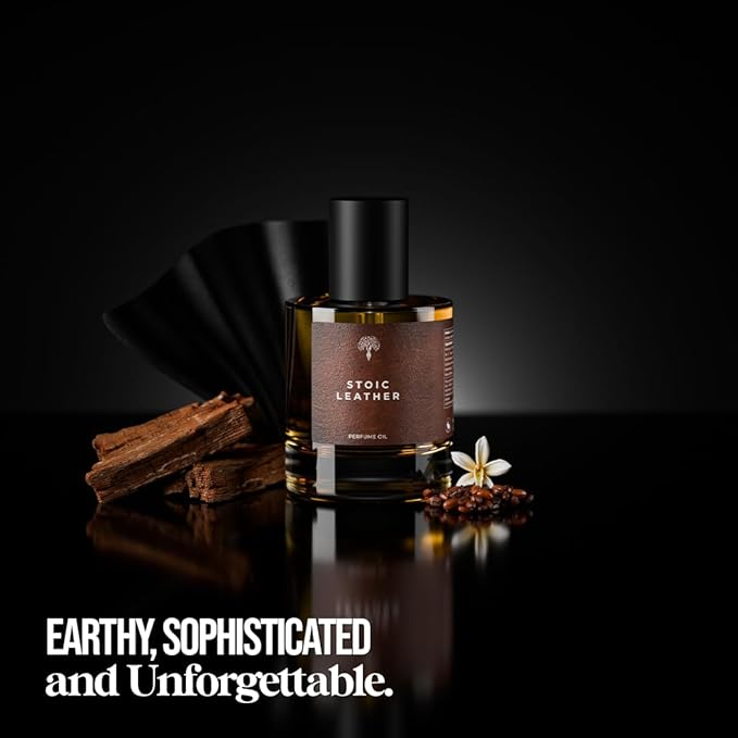 Eternal perfume oils Stoic Leather perfumes for women Long Lasting womens perfume Designer Perfume for Men Concentrated Scent Oils Alcohol Free Unisex Organic Eau De Perfum 1 FL Oz