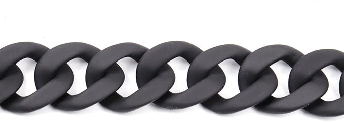 Flat Chain Strap 47.2"/120cm Shoulder Bag Strap Replacement Decorative DIY Purse & Handbag Strap Accessories, Matte Black