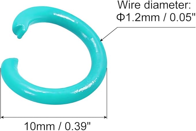 uxcell Open Jump Rings, 10mm Colorful O-Ring Connectors for DIY Crafts Jewelry Making, Carbon Steel, Mint, 100Pcs