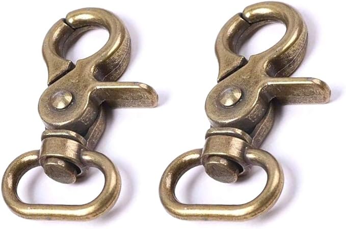 7/8 Inch Antique Bronze Lobster Clasps Oval Swivel Trigger Clips Hooks Clips Snap for Straps Bags Belting Leathercraft (Pack of 10)