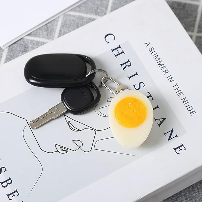 HSYHERE Men Women Creative Interesting Novelty Stylish Mini Simulated Food Orange Shrimp Keychain Key-ring Pendant