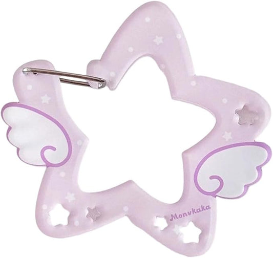 Acrylic Wing/Star Shape Carabiner Hook Clips Card Holder Keychain Portable Outdoor Keyring Hook Backpack Pendant Gifts