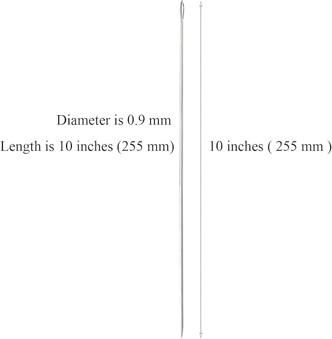 5Pcs Lei Needle for Leis Making, 10 Inch Large Eye Sewing Beading Needle for Art Craft Long Lei Needle to Make Hawaiian Flower Lei for Graduation Wedding Birthday Party, Dia 0.9mm, LXLVOUEG