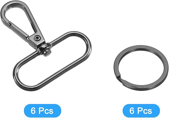 uxcell 12 Pcs Swivel Clasp Hook, 1.5" Purse Snap Clasps Detachable for Bag, Grey