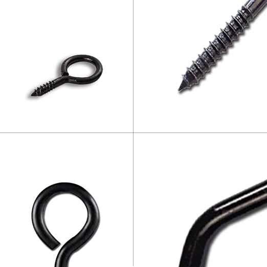 Eye Screw Pins for Jewelry Making Findings Mini Metal Eye Hooks 200 Pieces Zinc Plated (Black) Self Tapping Eyelets O Ring Hanging DIY Projects Crafts Arts Wine Cork Charm Bead 14mm x 7mm
