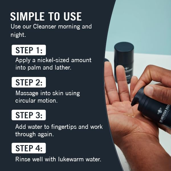 Daily Routine Skin Care Set for Men, Essential Mens Moisturizer & Face Wash, Designed for Combination Skin including Oily Skin, Dryness, Breakout Prone, Hydration & Deep Cleanse without Stripping Skin