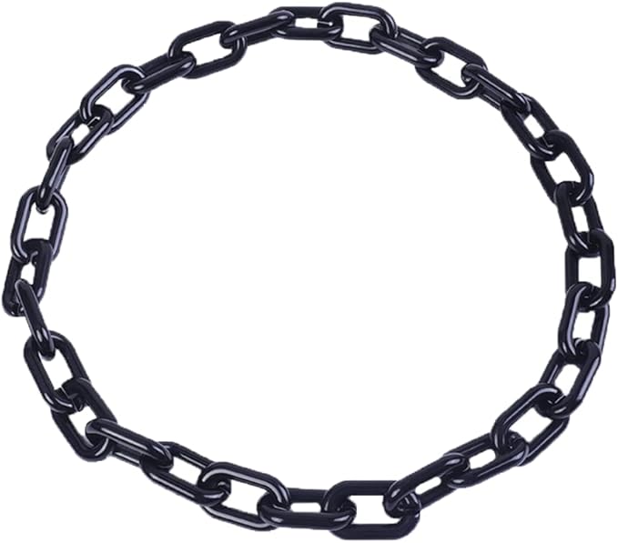 Wiwpar Long Acrylic Choker Necklace Paperclip Chain Necklace Minimalist Multicolor Chunky Chain Collar Necklace for Women (Black)