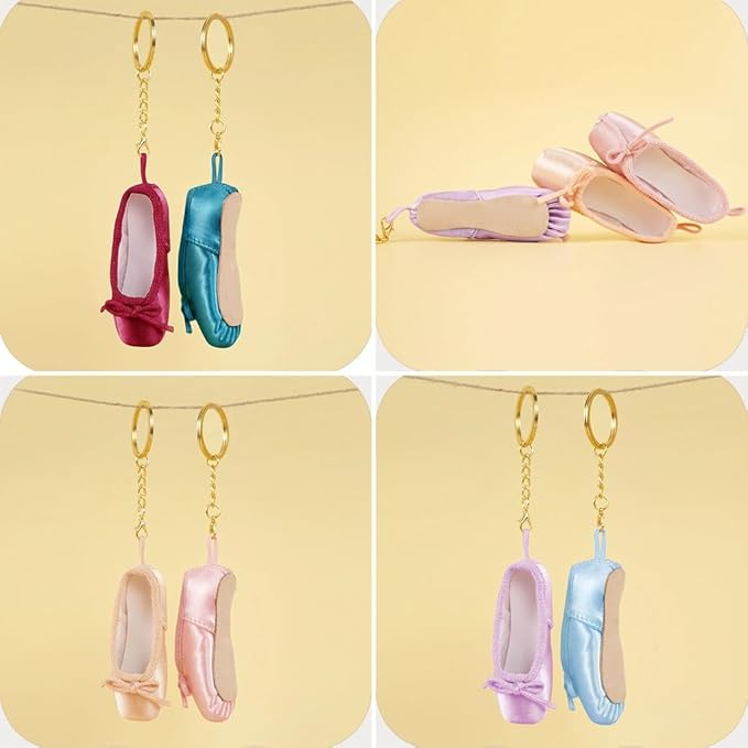 Ballet Keychain Mini Pointe Shoe Keyring Satin Point Shoe Pedant Handmade Dance Keychain for Dance Lovers