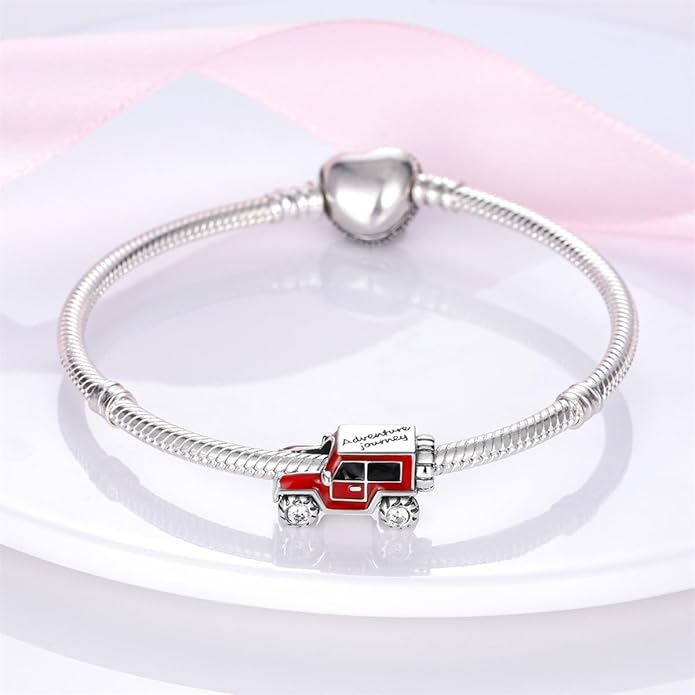 HONGRUI 925 Sterling Silver Charm for Bracelets Necklace Fashion Heart Bow Flower Family Butterfly Pendant Bead Charm for Women Festival jewelry gifts