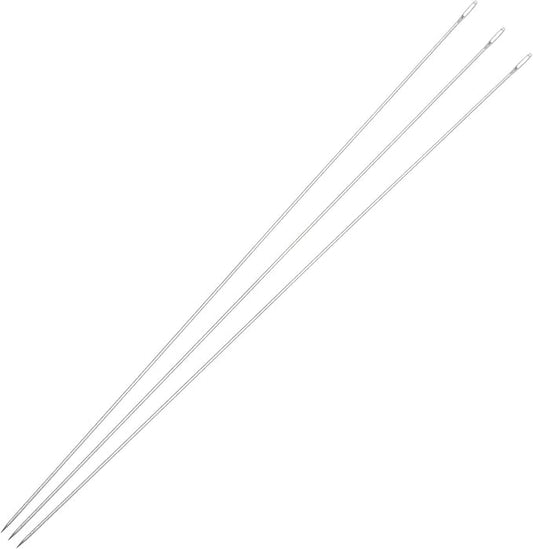 uxcell 25Pcs Beading Needles Fine Thin Long Straight Sewing Embroidery Threads Stainless Steel 4.72 Inch 0.6mm Wire Diameter