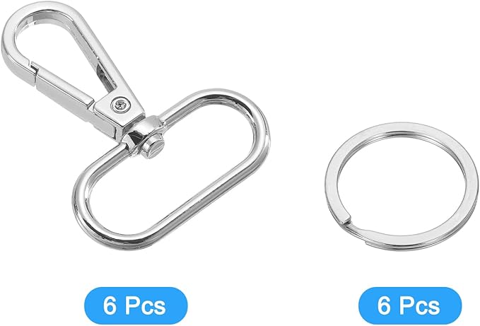 uxcell 12 Pcs Swivel Clasp Hook, 1.26" Purse Snap Clasps Detachable for Bag, Silver