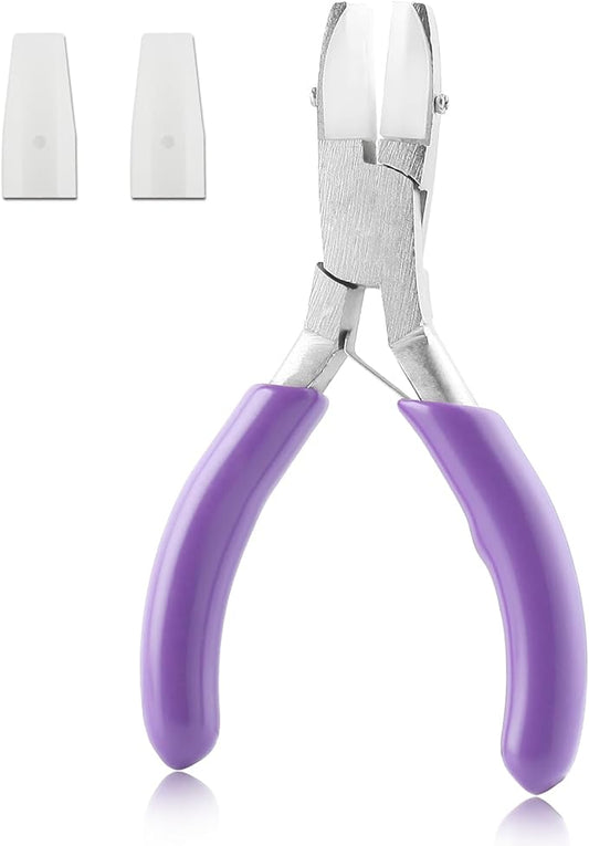 3 Inch Flat Nylon Jaw Pliers, Double Nylon Flat Jaw, Purple Handle, Jewelry Making Tools