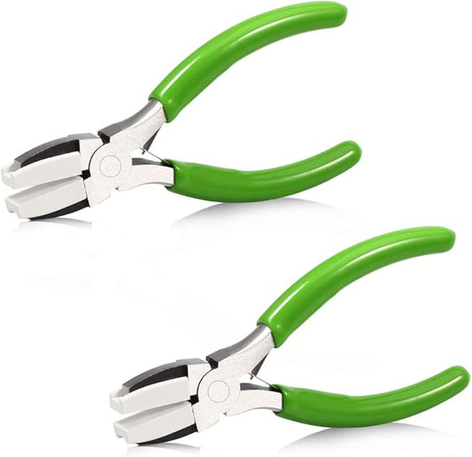 SPEEDWOX 5 Inches Flat Nose Plier Nylon Jaw Pliers 2 Pcs Set Soft Jaw Pliers for Chain Making Wire Wrapping Tool Mini Wire Straightentener Wire Bending Shaping Jewelry Making Tool