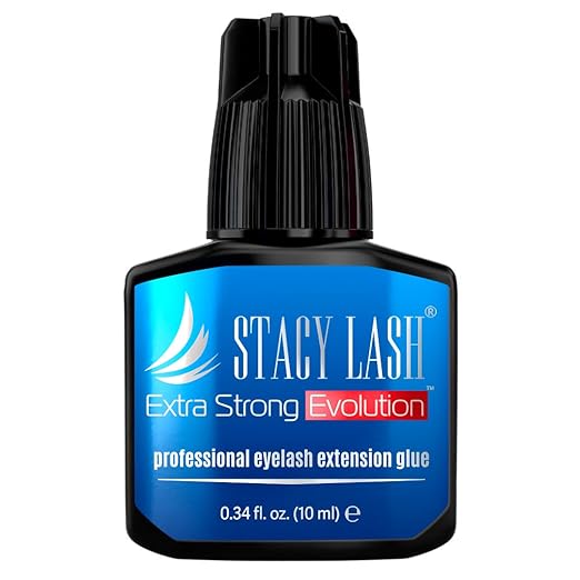 STACY LASH Extra Strong Evolution Eyelash Extension Glue (0.34 fl.oz/10 ml)/1-2 Sec Dry/Retention – 8 Weeks/Professional Supplies/Black Adhesive