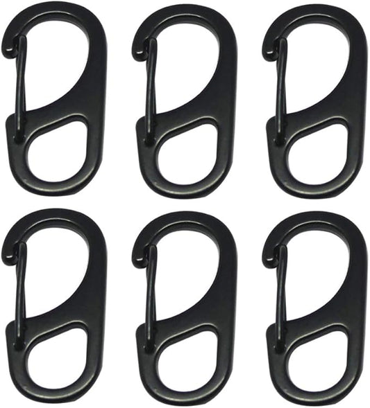 Small Carabiner Clips 1.25 inch/1.85 inch Snap Hooks with Fixed Eye Spring Gate Keychain Parocord Rope Clasps Accessories