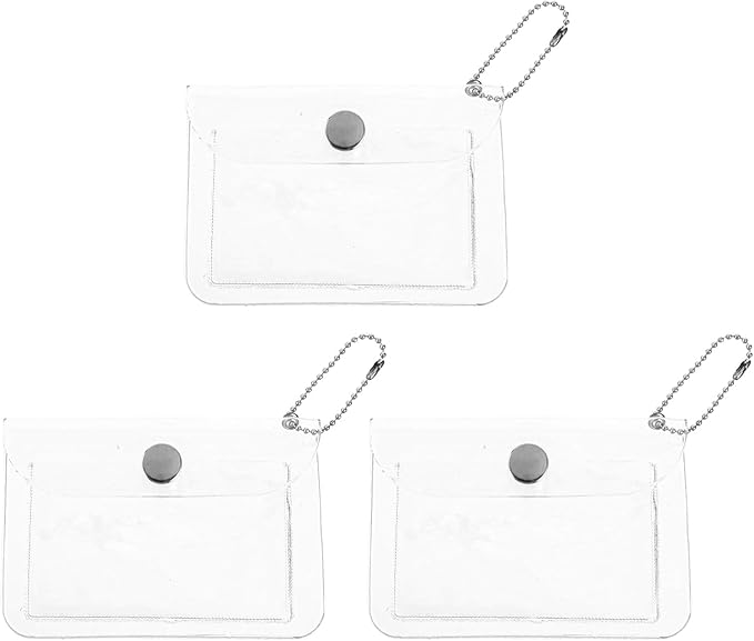 3 Pcs Clear Women's Transparent Waterproof Card Holder Wallet,Mini Change Pouch Credit Card Case Coin Purses and Pouches,Small Coin Purse Keychain,Wallets, Card Cases and Money Organizers