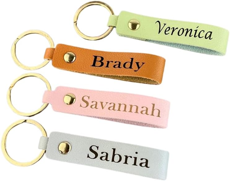 Personalized Leather Keychain Name Logo Text Coordinates Family Union Group Gathering Apparel Custom Leather Keychain Cute Little Accessory Girlfriend Boyfriend Dad Mom