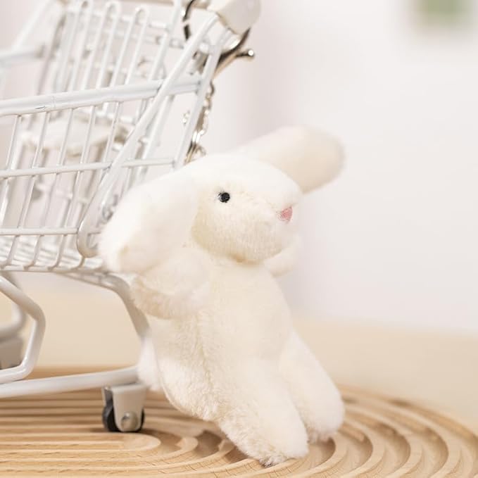 Cute Bunny Plush Keychain, 3.5" Inch Bag Charms for Handbags Backpack Purse Pendant Gift for Women