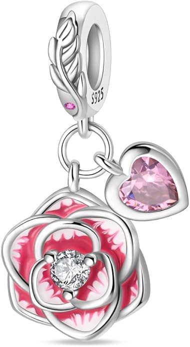HONGRUI 925 Sterling Silver Charm for Bracelets Necklace Fashion Heart Bow Flower Family Butterfly Pendant Bead Charm for Women Festival jewelry gifts