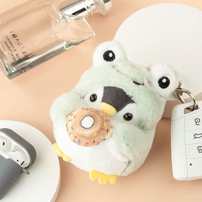 BONICI Men Women Creative Cute Lovely Cosplay Costume Play Changing Clothes Donut Penguin Pendant Keychain Key-Chains Keyring Gift Pendant Handbag Tote Purse Backpack Decoration Car Key -Tiger