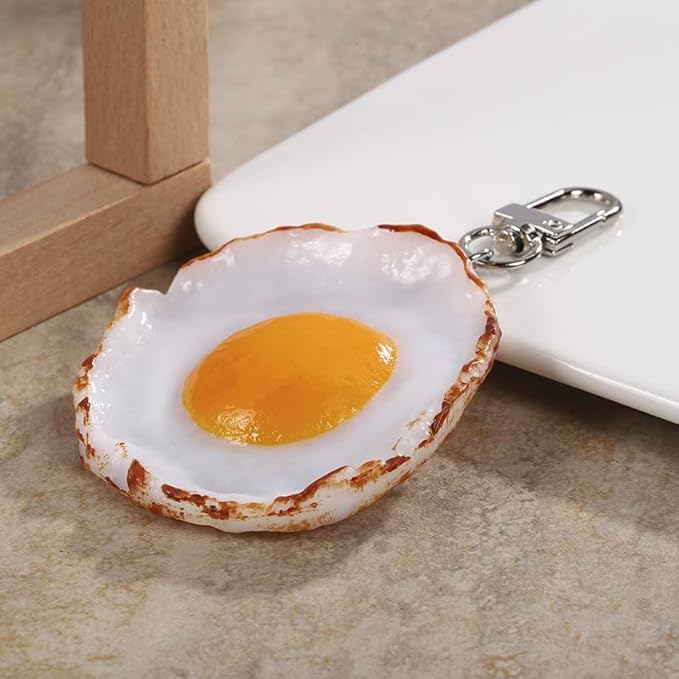 HSYHERE Men Women Creative Interesting Novelty Stylish Mini Simulated Food Orange Shrimp Keychain Key-ring Pendant