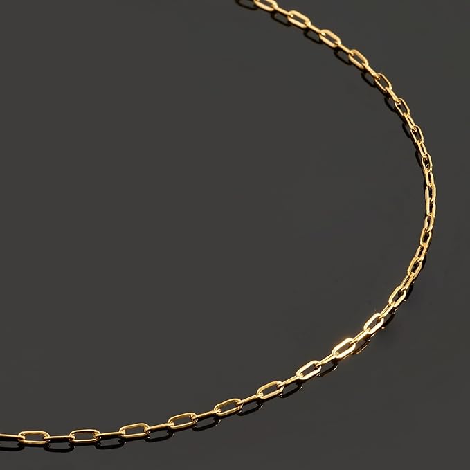 UMAOKANG 32.8 Feet Small Paperclip Chain for Jewelry Making Dainty Gold Plated Stainless Steel Chains Bulk on Spool