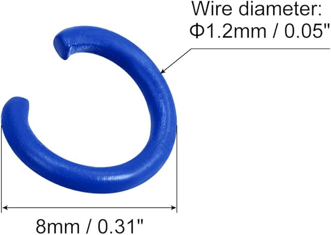 uxcell Open Jump Rings, 8mm Colorful O-Ring Connectors for DIY Craft Jewelry Making, Carbon Steel, Blue, 200Pcs