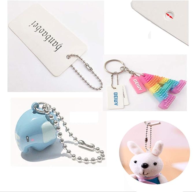 Ball Tag Key Chain Connector 6 Inch Long 2.4mm Bead Dia 120 Pcs
