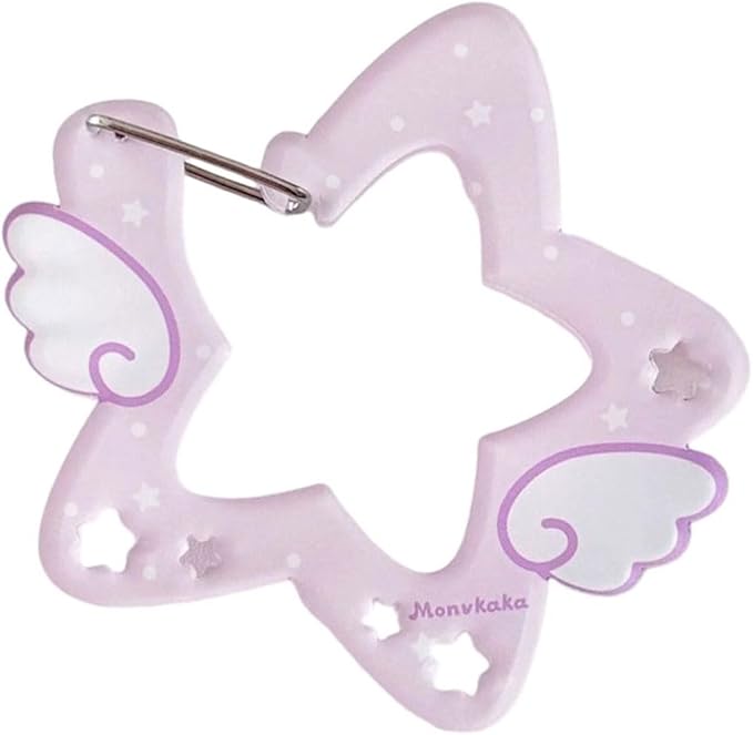 Acrylic Wing/Star Shape Carabiner Hook Clips Card Holder Keychain Portable Outdoor Keyring Hook Backpack Pendant Gifts